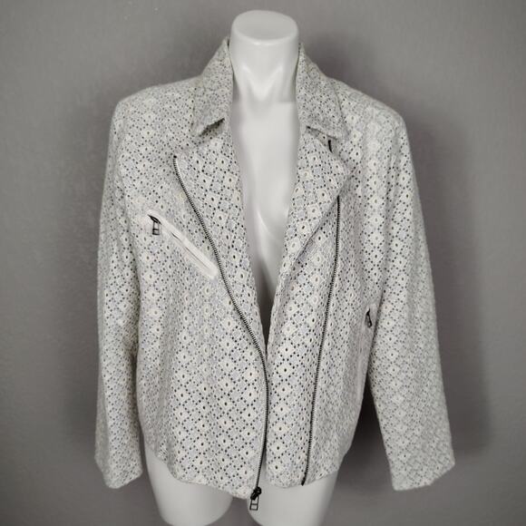 Anthropologie Dolan Left Coast Rossi Eyelet Moto Jacket Size XL - Picture 12 of 16